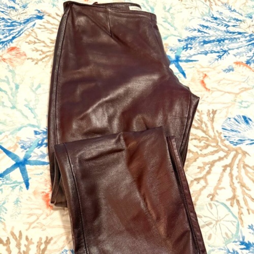Hugo Buscati Collection - Leather Pants - Wine - Size 12P